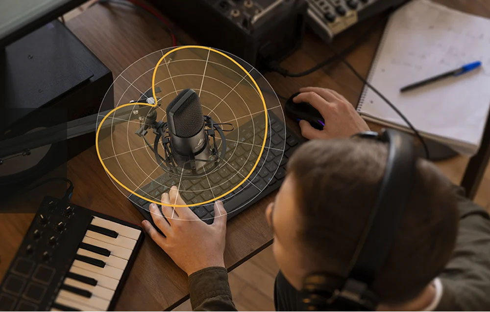 Microphone with stand Maono A04E-7